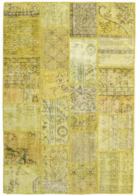 Patchwork Rug 137X201 Yellow/Dark Yellow Wool, Turkey Carpetvista