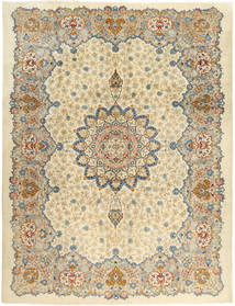  Kashan Fine Tapis 293X388 Persan De Laine Beige/Vert Grand Carpetvista