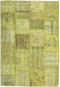  Patchwork Rug 159X232 Wool Green/Light Green Small Carpetvista