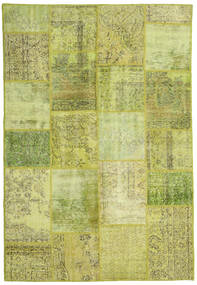 Patchwork Rug 160X234 Green/Light Green Wool, Turkey Carpetvista