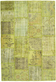 Patchwork Rug 158X231 Green/Light Green Wool, Turkey Carpetvista
