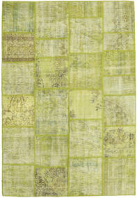 Patchwork Rug 158X231 Green/Light Green Wool, Turkey Carpetvista
