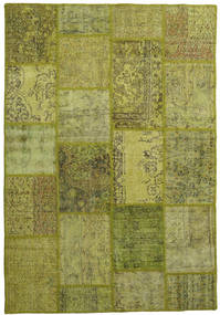 Patchwork Rug 158X232 Green/Dark Green Wool, Turkey Carpetvista