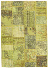  Patchwork Rug 158X230 Wool Green/Yellow Small Carpetvista