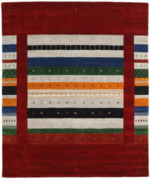  240X300 Large Loribaf Loom Designer Rug - Dark Red/Multicolor Wool