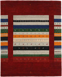  190X240 Loribaf Loom Designer Tapete - Vermelho Escuro/Multicor Lã