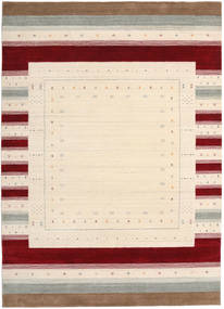  Tappeto Di Lana 210X290 Loribaf Loom Designer Bianco Crema/Rosso