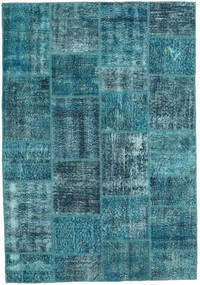 Tapete Patchwork 159X231 Azul/Azul Escuro (Lã, Turquia)