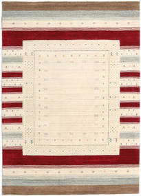 Loribaf Loom Designer 160X230 Cream White/Red Wool Rug
