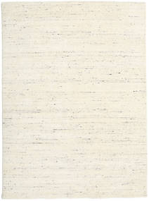  140X200 Plain (Single Colored) Small Mazic Rug - Cream White/Natural White Wool