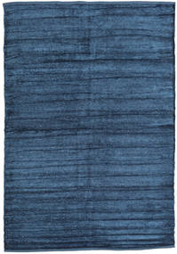  140X200 Pequeno Kilim Chenilha Tapete - Azul Escuro