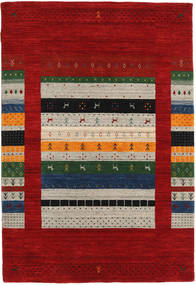  Tappeto Di Lana 120X180 Loribaf Loom Designer Rosso Scuro/Multicolore Piccolo
