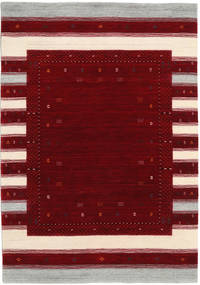  140X200 Pequeno Loribaf Loom Designer Tapete - Vermelho Escuro/Multicor Lã