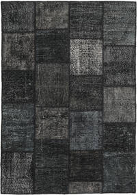  Patchwork Rug 159X230 Wool Dark Grey/Grey Small Carpetvista