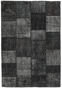  Patchwork Rug 159X231 Wool Dark Grey/Grey Small Carpetvista