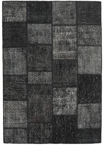  Patchwork Rug 160X231 Wool Dark Grey/Grey Carpetvista