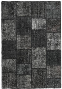  Patchwork Rug 158X232 Wool Dark Grey/Grey Small Carpetvista