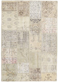 139X201 絨毯 パッチワーク モダン ベージュ/ライトグレー (ウール, トルコ) Carpetvista