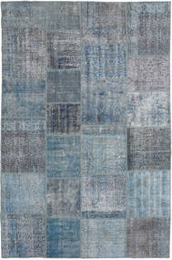 Patchwork Teppich 196X300 Grau/Blau Wolle, Türkei Carpetvista