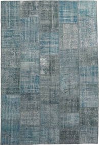 Tapete Patchwork 200X300 Cinzento/Azul (Lã, Turquia)