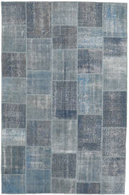 Tapete Patchwork 196X304 Cinzento/Azul (Lã, Turquia)