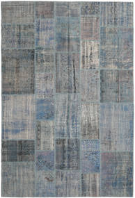 Tapete Patchwork 203X306 Cinzento/Azul (Lã, Turquia)