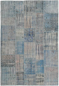 Tapete Patchwork 204X303 Cinzento/Azul (Lã, Turquia)