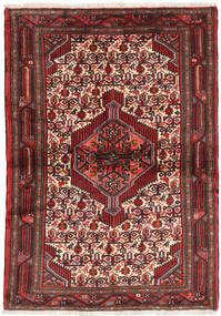  Orientalsk Hamadan Tæppe 105X150 Rød/Brun Uld, Persien/Iran Carpetvista