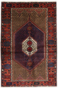 134X200 Tappeto Orientale Hamadan Rosso Scuro/Marrone (Lana, Persia/Iran) Carpetvista