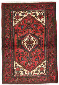 絨毯 ペルシャ ホセイナバード Fine 97X137 レッド/茶色 (ウール, ペルシャ/イラン)