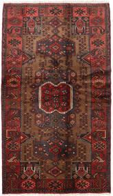 絨毯 ペルシャ ハマダン 115X202 茶色/ダークレッド (ウール, ペルシャ/イラン)