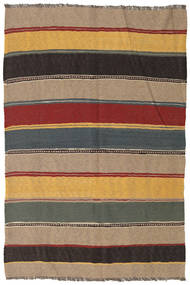Kilim Rug Rug 135X192 Orange/Dark Grey Wool, Persia/Iran Carpetvista