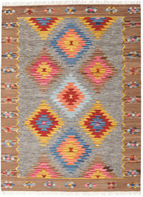  Oriental Tapete Lã 210X290 Spring Kelim Castanho/Laranja