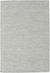 Kelim Honey Comb 160X230 Grey Plain (Single Colored) Wool Rug