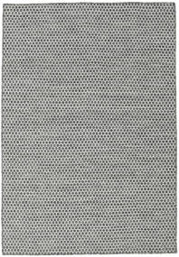 Kilim Honey Comb Rug - Black/Grey 160X230 Black/Grey Wool, India