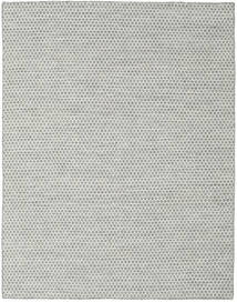  190X240 Plain (Single Colored) Kilim Honey Comb Rug - Grey Wool