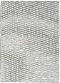 Kelim Honey Comb 140X200 Small Grey Plain (Single Colored) Wool Rug