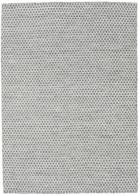  140X200 幾何学模様 小 キリム Honey Comb 絨毯 - ライトグレー ウール