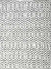 Kelim Long Stitch 290X390 Large Grey Plain (Single Colored) Wool Rug 