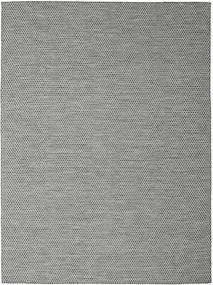 Kelim Honey Comb 290X390 Large Black/Grey Plain (Single Colored) Wool Rug