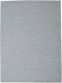 Kelim Honey Comb 290X390 Large Blue Plain (Single Colored) Wool Rug