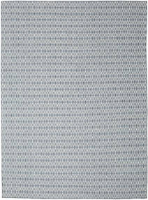  290X390 Jednobarwny Duży Kilim Long Stitch Dywan - Niebieski Wełna