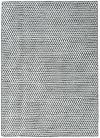 140X200 Kilim Honey Comb Rug - Dark Grey Modern Dark Grey (Wool, India)