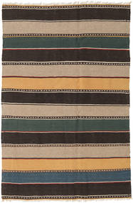 122X184 絨毯 オリエンタル キリム 茶色/ベージュ (ウール, ペルシャ/イラン) Carpetvista