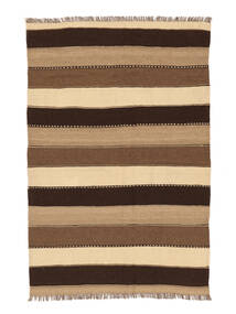 136X200 絨毯 オリエンタル キリム 茶色/ブラック (ウール, ペルシャ/イラン) Carpetvista