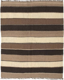  Orientalischer Kelim Teppich 147X180 Braun/Orange Wolle, Persien/Iran Carpetvista