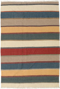 Kilim Rug Rug 143X191 Beige/Dark Grey Wool, Persia/Iran Carpetvista