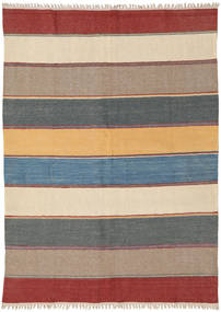  Persischer Kelim Teppich 142X198 Beige/Grau (Wolle, Persien/Iran)