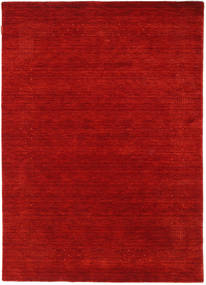  140X200 Plain (Single Colored) Small Loribaf Loom Fine Beta Rug - Red Wool