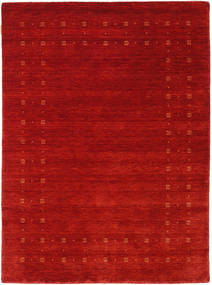  140X200 Plain (Single Colored) Small Loribaf Loom Fine Delta Rug - Red Wool
